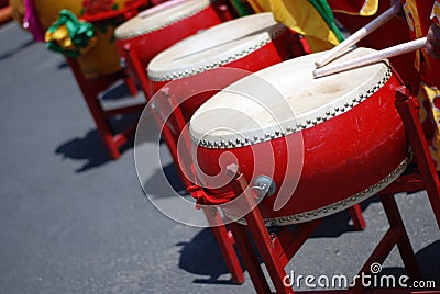 Chinese drums Stock Photo