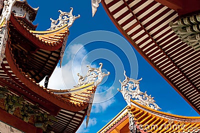 Chinese eaves of temple Stock Photo