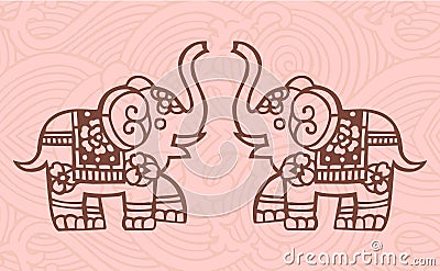 Chinese elephants Stock Photo