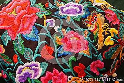 Chinese Embroidery Craft Stock Photo