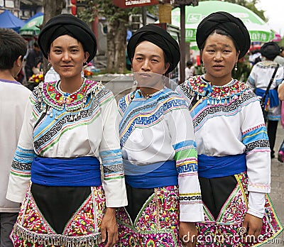 Chinese Ethnic Minority Women Editorial Stock Photo
