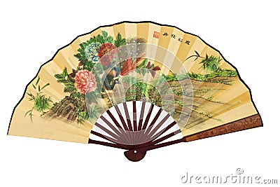 Chinese Fan isolated Stock Photo