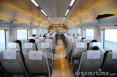 Chinese fast train interior Editorial Stock Photo