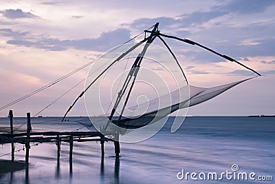 Chinese Fishing Net Fort Cochin Stock Photo