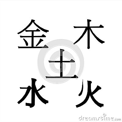 Chinese Five Elements Stock Photo