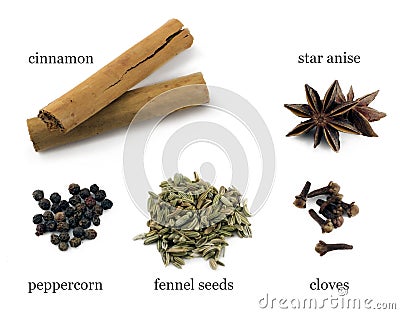 Chinese five spice powder ingredients Stock Photo