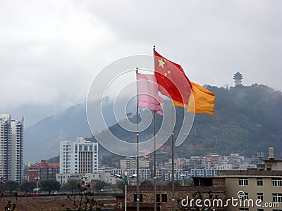 Chinese flag Stock Photo