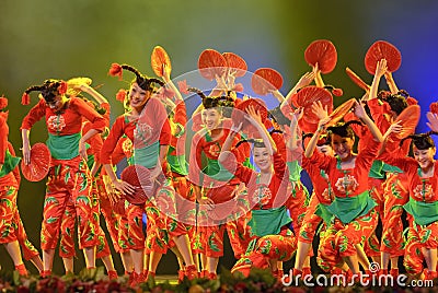 Chinese folk dance : Hot girls Editorial Stock Photo