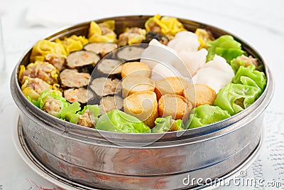 Chinese food appetizer, mixed dim sum. Stock Photo