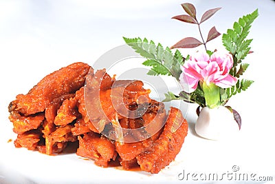 Chinese Food: Fried Hairtail Fish Stock Photo