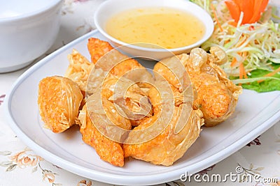 Chinese food name Deep fried shrimp rolled Stock Photo