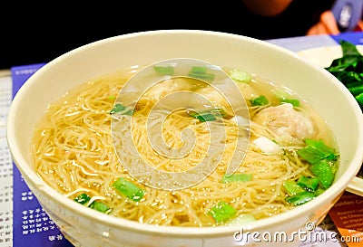 Chinese food, noodle with pork dumpling Stock Photo