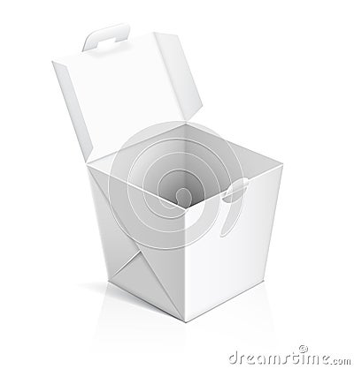 Chinese food opened take out box Vector Illustration