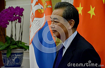 Chinese Foreign Minister Wang Yi before the meeting Editorial Stock Photo