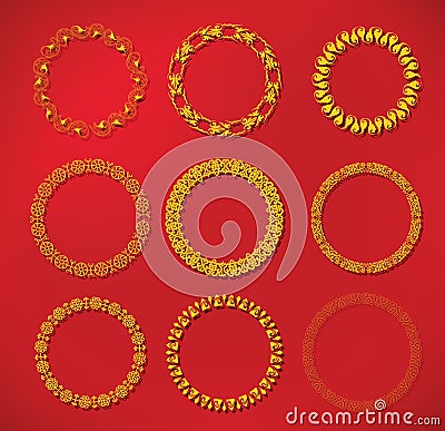 Chinese frame new year pattern frame Vector Illustration