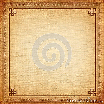 Chinese frame old canvas texture Stock Photo