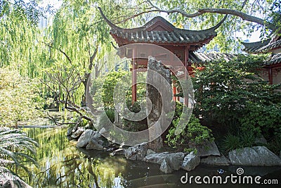 Chinese Garden of Friendship Gazebo Editorial Stock Photo