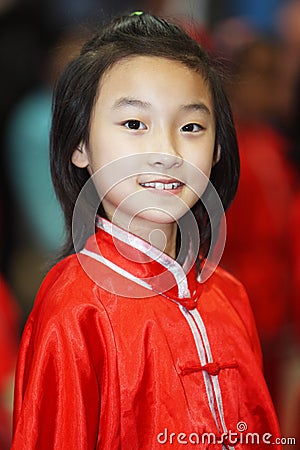Chinese girl portrait with traditional clothes Stock Photo