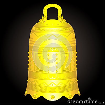 Chinese golden bell artifact vector illustration Vector Illustration