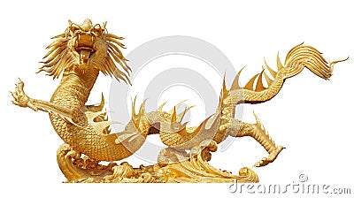 Chinese golden dragon Stock Photo