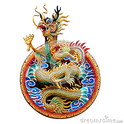 Chinese golden dragon Stock Photo