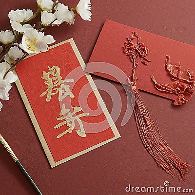 Chinese greeting card Stock Photo