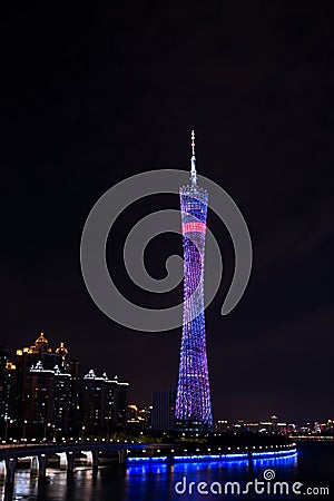 Chinese Guangzhou new TV Tower, a nickname or our waistline. Editorial Stock Photo