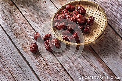 Chinese herbs photography - Chinese dried red dates Stock Photo