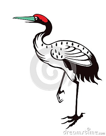 Chinese heron painting Stock Photo