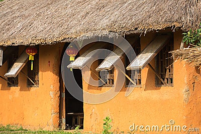 Chinese home made form soil with plant , tradition knowledge. Stock Photo