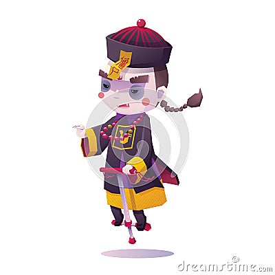 Chinese Hopping Vampire Ghost for Halloween Vector Illustration
