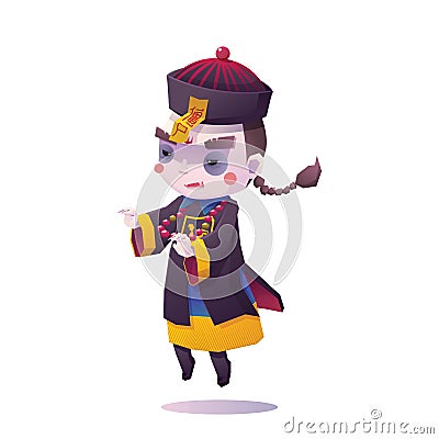 Chinese Hopping Vampire Ghost for Halloween Vector Illustration