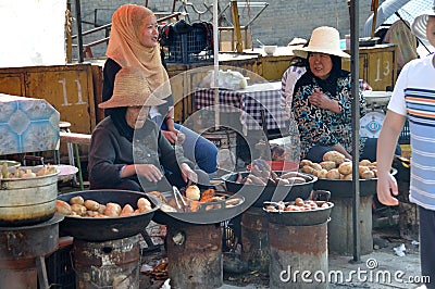 Chinese hui street vendor Editorial Stock Photo