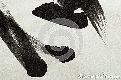 Chinese ink on a rice paper. Stock Photo