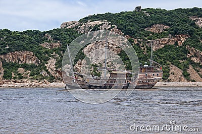 Chinese Junk Boat Stock Photo