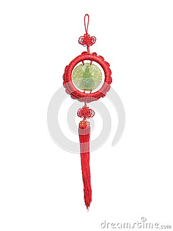 Chinese Knot and jade Guanyin Stock Photo