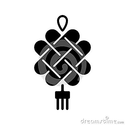 Chinese knotting black glyph icon Vector Illustration