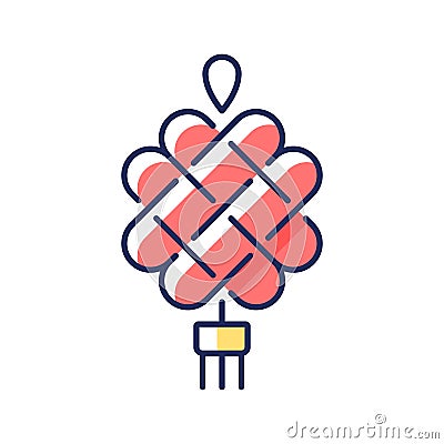 Chinese knotting RGB color icon Vector Illustration