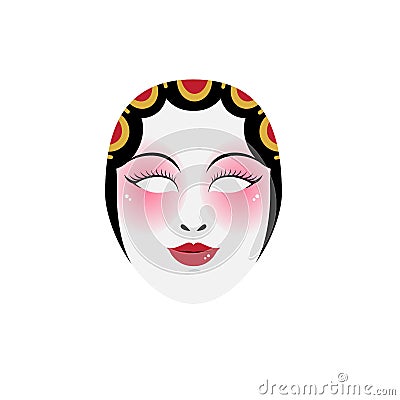 Chinese lady opera mask Vector Illustration