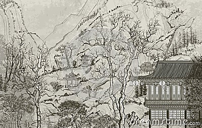 Chinese landscape Vector Illustration