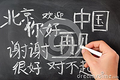 Chinese language studying Stock Photo