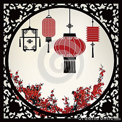 Chinese Lantern Vector Illustration