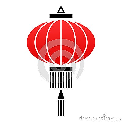 Chinese lantern icon Cartoon Illustration