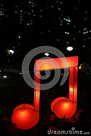 Music symbol lanterns Editorial Stock Photo