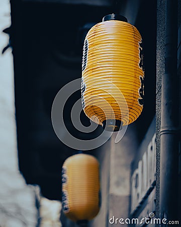 Chinese laterns in Yellow Stock Photo