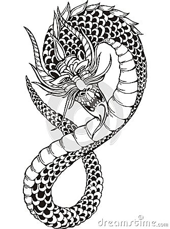 Chinese legless dragon Vector Illustration