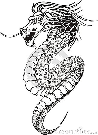 Chinese legless dragon Vector Illustration