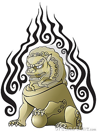 Chinese lion Vector Illustration