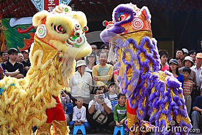 Chinese Lion Dance Editorial Stock Photo