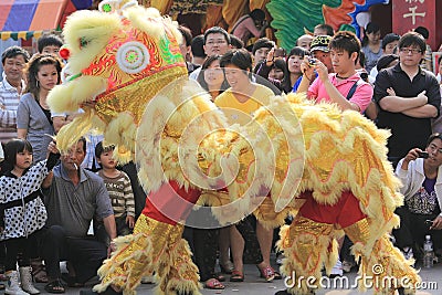 Chinese Lion Dance Editorial Stock Photo